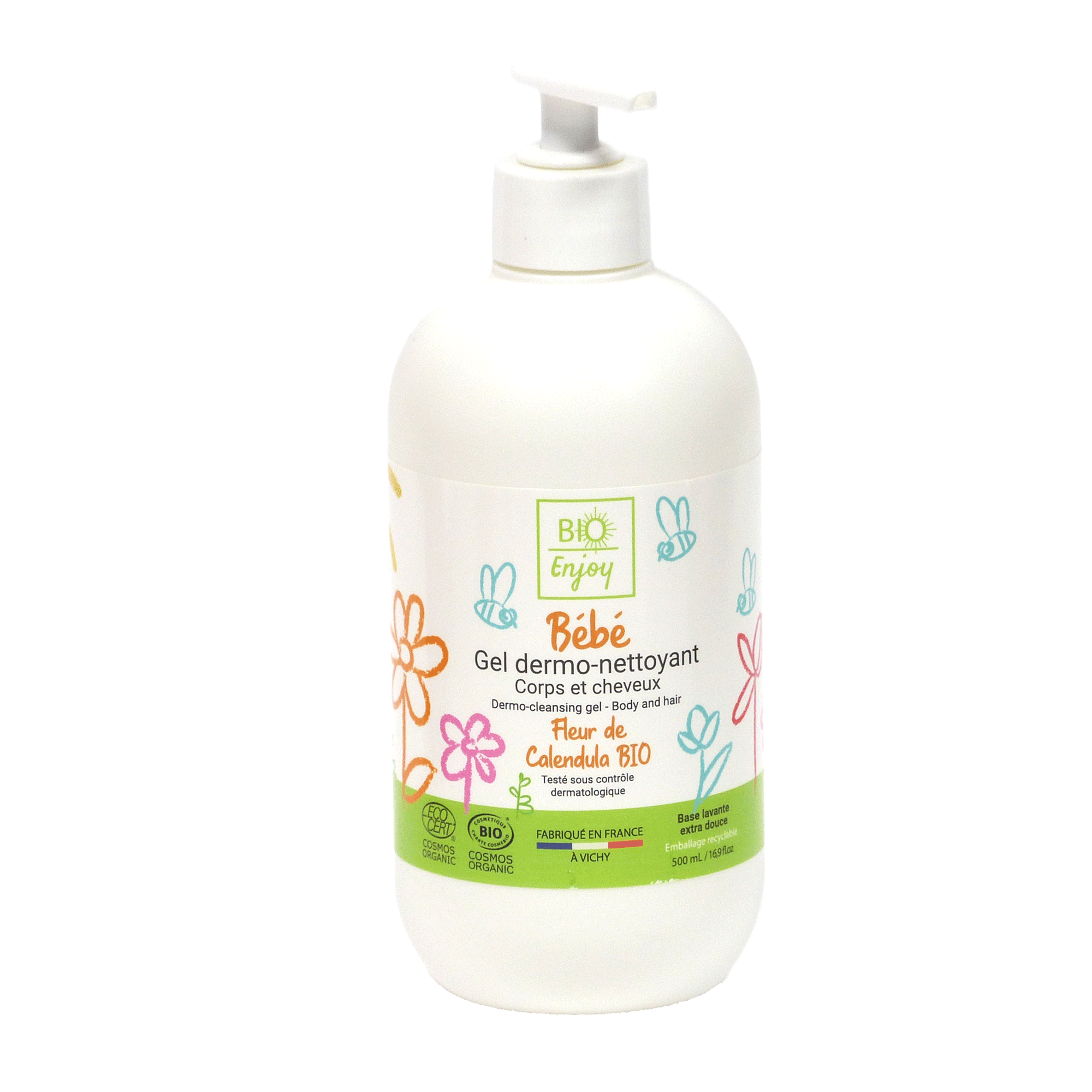 Gel dermo-nettoyant  Bébé Cosmos Organic  - BIO Enjoy 500mL